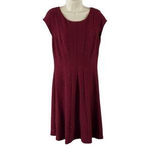 Elle Chic Maroon Cap Sleeve Dress
